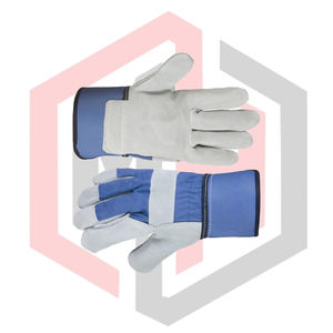 Guantes de Trabajo de Cuero y Lona, Azules, de Cuero Dividido, Cómodos, para Exteriores, Protección para las Manos, Transpirables, MH EXPORT IMPORT - Product Image 6