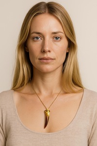 Collar con Colgante de Cuerno de Búfalo, Joyería Tribal Natural y Sostenible para Mujer, Alta Calidad - Product Image 4