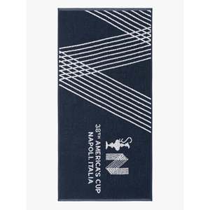 Asciugamano Sportivo America's Cup 38 Blu Navy, in Cotone Jacquard Personalizzabile, ad Asciugatura Rapida per Allenamento, Fitness, Viaggi, Campeggio, con Logo Personalizzabile - Product Image 2