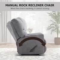 Canapé inclinable à bascule manuel gris en gros du Vietnam pour adultes, fauteuil inclinable à bascule en tissu doux, design moderne pour le salon