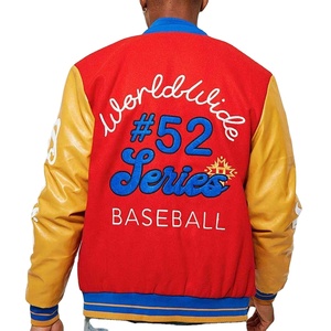 Chaqueta Bomber Universitaria de Lana de Alta Calidad para Hombre, Mangas de Cuero Genuino, Chaqueta Universitaria de Lona al por Mayor, Chaqueta de Invierno para Hombre de Alta Gama - Product Image 2