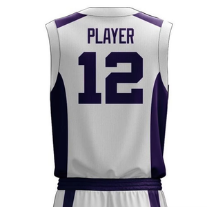 Vente en gros de nouveaux ensembles de maillots de basket-ball sportifs, ensemble short réversible, uniforme de basket-ball en sergé avec motif personnalisé - Product Image 4