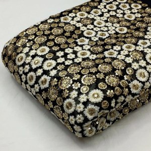 Vàng jari và trắng hoa Sequins thêu georgette vải <span class=keywords><strong>Maroon</strong></span> Màu chủ đề và sequin thêu vải - Product Image 4