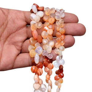 Opale mexicaine AAA+ 6mm-12mm Pierre précieuse Perles lisses en forme de cœur Briolette Opale de feu naturelle Pierre semi-précieuse Perles en vrac pour bijoux - Product Image 2