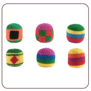 Hot Sale <b>Hacky</b> Ball <b>Sacks</b> Assoerted Colors Crochet Woven Kickball Soft Knitted Kick Balls Footbags for Kids and Adults - Product Image 2