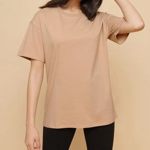 T-shirt en coton décontracté ample et respirant pour femmes grandes tailles, logo personnalisé, design confortable à col rond, port quotidien, écologique - Product Image 6