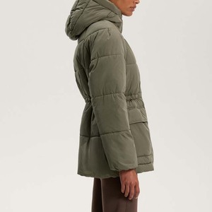 Chaqueta Acolchada para Mujer, Largo Regular, Cintura con Cordón Ajustable, Abrigo de Invierno Cálido Resistente al Agua, Ropa de Mujer, Chaquetas Acolchadas - Product Image 4