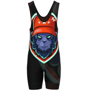 Singlet de Lucha Libre para Hombre, Personalizado al por Mayor, de Alta Calidad, Impresión por Sublimación Digital, Absorbe la Humedad, Transpirable, Talla Grande - Product Image 5