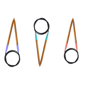 Aiguille à tricoter circulaire 32 pouces 80 cm pour fil DK Logo personnalisé Coffret cadeau avec câble en nylon Rundpinde - Product Image 1