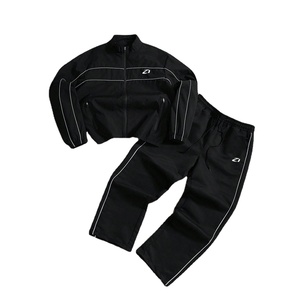 Custom logo Men's Waterproof Reflective Windbreaker Nylon <b>Polyester</b> Zip up Track Jacket and Pants <b>Tracksuit</b> Windbreaker Hoodies - Product Image 3