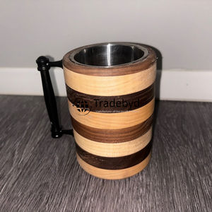 Elegante taza de bebida rústica para su cocina de Tradebyd con sensación de taza de madera - Product Image 4