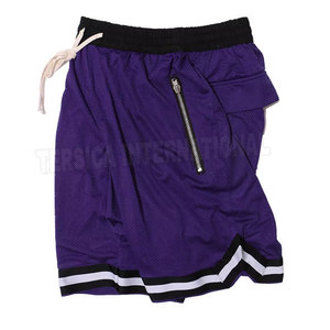 Shorts en maille pour hommes, couleur unie, personnalisables, logo personnalisé, respirants, séchage rapide, décontractés, taille haute, pour la salle de sport, le basketball, vente en gros - Product Image 1