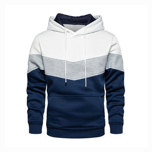 Sweat-shirt à capuche multi-panneaux pour homme personnalisable, automne-hiver, chaud, coupe régulière, entraînement physique, entraînement de remise en forme, avec capuche pour homme - Product Image 1