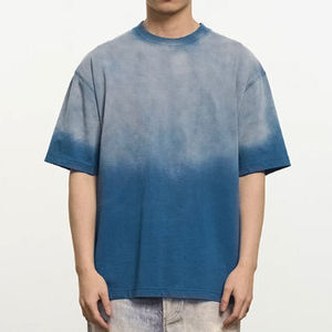 100% algodón holgado de alta calidad, ropa de calle holgada, camiseta con logotipo personalizado bordado impreso, camiseta de lavado ácido para hombres - Product Image 1