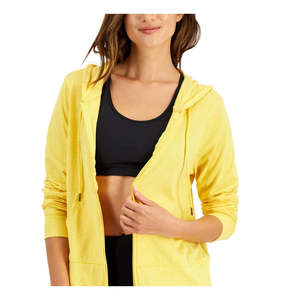 Giacca Retro con Zip Integrale da Donna ID Ideology, in Maglia Ecologica Gialla - Product Image 4