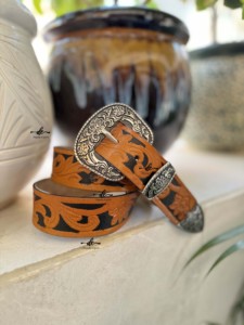 Cinturones de cuero hechos a mano, hebilla de cuero de nuevo diseño, elegantes, gran oferta, Color marrón - Product Image 2