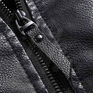 Chaqueta de Cuero Ajustada para Hombre, Chaqueta Informal con Cuello Levantado y Cremallera, Transpirable, a Prueba de Viento, de Lana de Invierno - Product Image 5