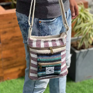 Bolsos cruzados de cáñamo natural hechos a mano al por mayor bolso bandolera ecológico con bolsillos dobles con cremallera frontal bolsos de hombro de viaje bohemios - Product Image 4