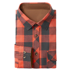 Chemise en flanelle unie pour homme, style streetwear, fermeture à boutons, coupe classique, manches longues, élégante, confortable, pour l'extérieur, printemps, anti-froissement - Product Image 4