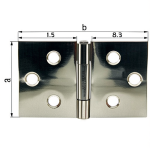 81mm Hinge Height 128mm Width 1.5mm Thickness Stainless Steel Wide Closet Accessories - Product Image 3