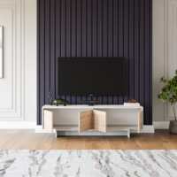 Meuble TV en bois Landy gris blanc moderne du fabricant turc Hot Seller Home Furniture pour le salon et la chambre à coucher