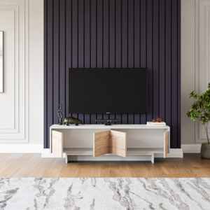 Soporte de TV de madera Landy gris blanco moderno del fabricante turco, superventas, muebles para el hogar para uso en sala de estar y dormitorio - Product Image 5