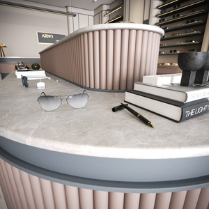 Cao cấp sang trọng trang trí kính bảng hiển thị tủ Thiết kế quang Cửa hàng đồ đạc thiết kế với đảo hiển thị đứng - Product Image 4