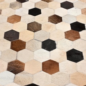 Tapis en cuir fait main de tapis de patchwork de peau de vache naturelle pour le salon - Product Image 2
