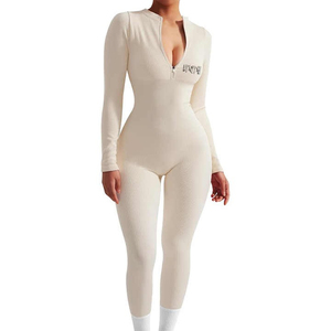 Jumpsuit Woman Fitness Jump Suits Dancing Gym Quality Ribbed <b>One</b> Piece Jumpsuit Sports Activewear - Product Image 4