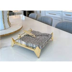 Porte-mouchoirs en or antique de créateur de fleurs martelé argent accessoires de table maison hôtel et centres de villégiature support de stockage de mouchoirs - Product Image 5