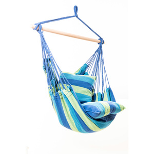 Fauteuil suspendu Relax IV en bleu 100% coton pour jardin balcon siège suspendu - Product Image 4