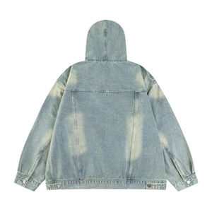 Sudaderas con capucha de algodón coreanas de lavado ácido de peso pesado con cuello levantado estampado personalizado para mujer - Product Image 2
