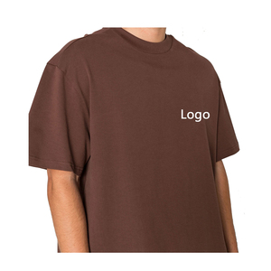 T-shirt de qualité supérieure en gros en coton pour hommes de grande taille, épaule tombante, manches courtes, respirant avec impression bouffante - Product Image 5