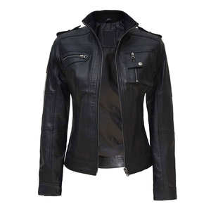 Nouveau modèle Vente en gros OEM sur mesure Veste en cuir universitaire pour femmes Veste en cuir lourde personnalisée avec des couleurs personnalisées - Product Image 4
