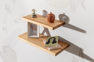 Handmade <b>Wooden</b> Floating <b>Shelf</b> Solid Wood Wall <b>Shelf</b> <b>with</b> Hidden <b>Bracket</b> European Safe Mount - Product Image 2