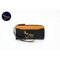Tas Clutch Wanita Motif Solid Merek Terkenal Tas Tangan Mewah dengan Ritsleting Kulit Asli Model Terbaru untuk Wanita Hien Minh