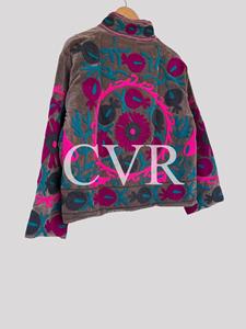เสื้อโค้ทกำมะหยี่ปักลายดอกไม้ คอจีน แขนยาว ไซส์ใหญ่ สไตล์โบฮีเมียน สำหรับผู้หญิง เสื้อคลุมลำลองสำหรับฤดูหนาว - Product Image 3