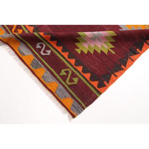 Tapis vintage, grand tapis de 5,7 x 10,4 pieds, tapis turc en laine à imprimé animal rouge - Product Image 5
