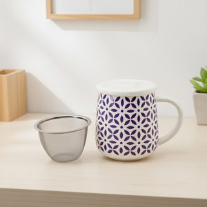 Taza de Gres Esmaltado de Alta Calidad 3460397A-0.35, Multiusos, Estilo Nórdico de Alta Costura, con Tapa Infusora para Café y Té - Product Image 3