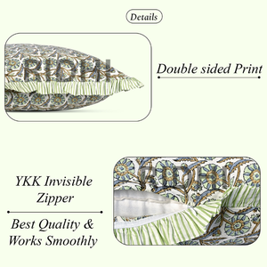 Decoración de Almohada de Lujo de Algodón Lavable y Extraíble con Estampado de Bloques Personalizable de Estilo Occidental con Volantes Florales y Burbujas Decorativas - Product Image 4