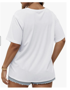 Service OEM, usine au Bangladesh, vente en gros, t-shirt à manches courtes et col rond pour femmes, grande taille, logo personnalisé, nouvelle arrivée, haut d'été - Product Image 2