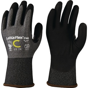 Gants anti-coupure LEIKAFlex CUT RL 1636 Taille 8 EN 388 PPE Catégorie II Gris/Noir Équipement de protection pour le jardin Pack de 12 - Product Image 1