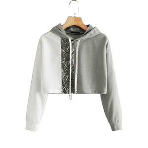 Sudadera Corta con Capucha de Invierno de Alta Calidad con Logotipo Personalizado, 100% Algodón, Manga Larga, Blanca, para Mujer, para Gimnasio - Product Image 2