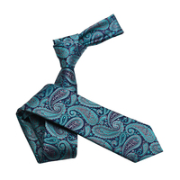 Dasi Sutra Tenun Jacquard Motif Paisley Bunga Buatan Tangan YiLi