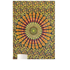 Blauwe Pauw Mandala Gedrukt Muur Opknoping Kleine Tapestry Tafel Cover Yoga Mat Katoen Office Home Room Decor Poster Poster