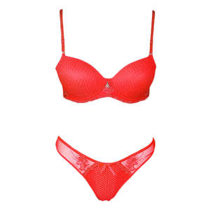 Conjunto de sujetador y bragas elegantes para mujer - Rojo - Product Image 1