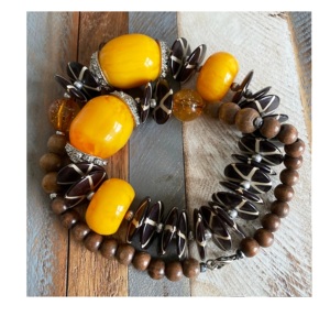 African Tribal Statement Necklace - Multilayer Chunky Bib Collar, Handwoven Metal Alloy Jewelry For Women - View #2