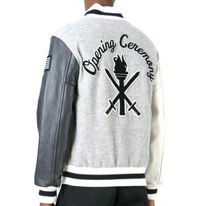 2025 High Quality Low MOQ <b>Rhinestone</b> Stand Collar Front Customized Logo Printed Varsity Winter <b>Jackets</b> - Product Image 2