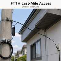 Kabel Serat Optik Tipe Busur FTTH GJYXFCH GJYXCH 1 2 4 Core LSZH PVC G652D G657A1 G657A2 Kabel Luar Ruangan