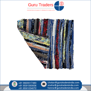 Proveedor a granel de alfombrillas Chindi personalizables antideslizantes, alfombrillas lavables hechas a mano con algodón reciclado para uso doméstico y comercial - Product Image 4